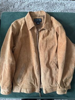 PGA TOUR Tan Suede Bomber Jacket